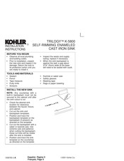 Kohler TRILOGY K-5800 Notice D'installation