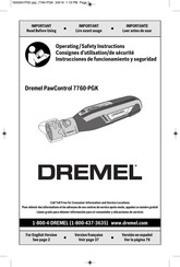 Dremel PawControl 7760-PGK Consignes D'utilisation/De Sécurité