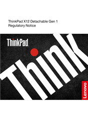 Lenovo ThinkPad X12 Detachable Gen 1 Mode D'emploi