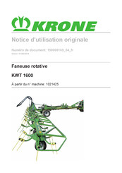 Krone KWT 1600 Notice D'utilisation Originale