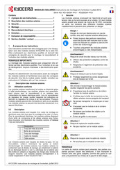 Kyocera KD Serie Instructions De Montage Et D'entretien