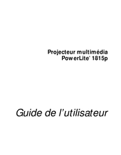 Epson PowerLite 1815p Guide De L'utilisateur