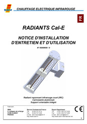 SBM Cal-E Serie Notice D'installation, D'utilisation Et D'entretien