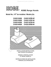 KOBE CHX9130SB-W Manuel D'installation Et Mode D'emploi