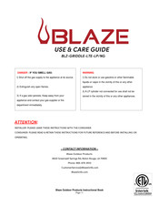 BLAZE BLZ-GRIDDLE-LTE-NG Guide D'utilisation Et D'entretien