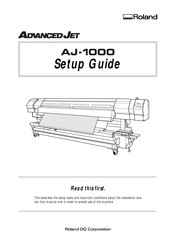 Roland Advanced Jet AJ-1000 Mode D'emploi