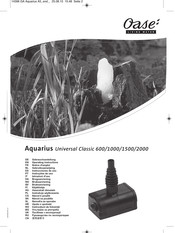 Oase Aquarius Universal Classic 600 Notice D'emploi