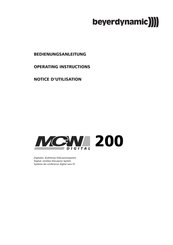 Beyerdynamic MCW DIGITAL 200 Notice D'utilisation