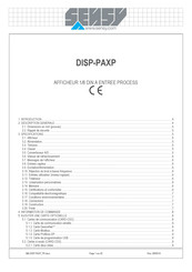 Sensy DISP-PAXP Mode D'emploi