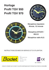 Bodet Profil TGV 970 Instructions De Mise En Service