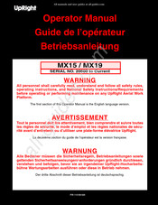 Upright MX19 Guide De L'opérateur