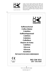 Team kalorik TKG CM 1015 Mode D'emploi