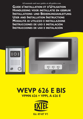 Extel WEVP 626 E BIS Guide D'installation Et D'utilisation