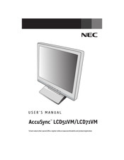 NEC AccuSync LCD51VM Manuel