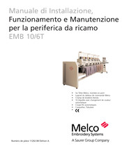 Saurer Melco Embroidery Systems EMB 10/6T Manuel D'utilisation