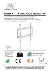 Mounting Dream MD2361-K Mode D'emploi