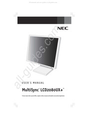 NEC MultiSync LCD2080UX+ Mode D'emploi