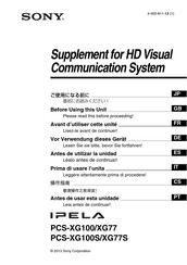 Sony Ipela PCS-XG77 Mode D'emploi