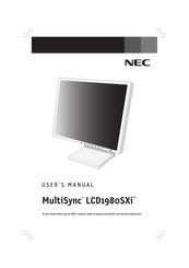 NEC MultiSync LCD1980SXi Mode D'emploi