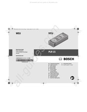 Bosch PLR 15 Notice Originale