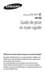 Samsung Galaxy W Wonder I8150 Guide De Prise En Main Rapide
