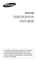 Samsung GT-P3100 Guide De Prise En Main Rapide