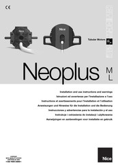 Nice NEOPLUS-M Instructions Et Avertissements Pour L'installation Et L'utilisation
