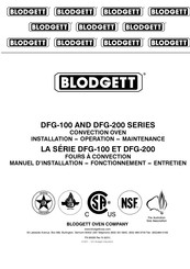 Blodgett DFG-100 Mode D'emploi