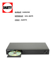 Samsung DVD-SR275 Manuel D'utilisation