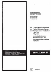Balzers TPU 110 Instructions De Service