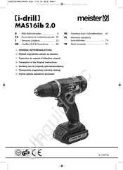 Meister i-drill MAS16ib 2.0 Traduction Du Manuel D'utilisation Original