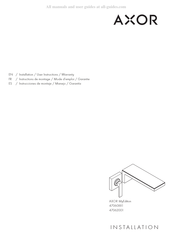 Hansgrohe AXOR MyEdition 47060 1 Serie Instructions De Montage / Mode D'emploi / Garantie