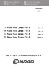 Conrad Grand Video Console Plus II Notice D'emploi