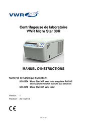 VWR Micro Star 30R Manuel D'instructions
