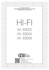 Gessi HI-FI 63002 Mode D'emploi