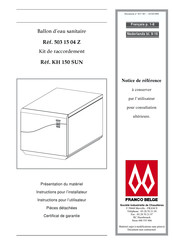 FRANCO BELGE KH 150 SUN Instructions Pour L'installateur