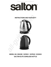Salton elite SSK20E Instructions Et Garantie