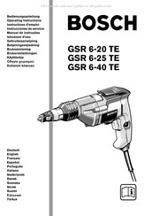 Bosch GSR 6-20 TE Instructions D'emploi