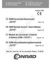 Conrad GX107 Mode D'emploi