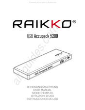 Raikko USB Accupack 5200 Mode D'emploi
