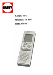 Sony ICD-B300 Mode D'emploi