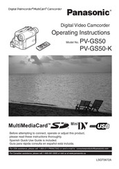 Panasonic Palmcorder MultiCam PV-GS50-K Manuel D'utilisation