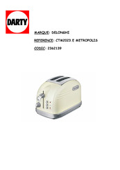 DeLonghi CTM4023 Mode D'emploi