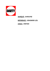 Samsung UE60D8000 Manuel De L'utilisateur
