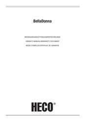 Heco BellaDonna Mode D'emploi/Certificat De Garantie