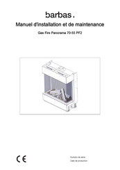 barbas Gas Fire Panorama 70-55 PF2 Manuel D'installation Et De Maintenance