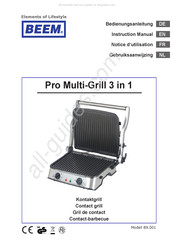 Beem Pro Multi-Grill 3 in 1 Notice D'utilisation