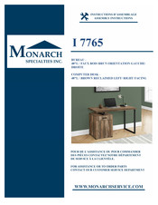 Monarch Specialties I 7765 Instructions D'assemblage