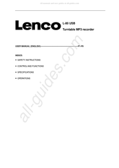 LENCO L-80 USB Mode D'emploi