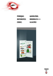 Whirlpool ARG856 Guide Rapide